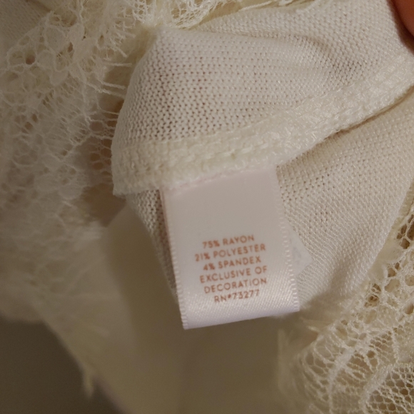 Lauren Conrad glitter blouse lace trim open back - Picture 8 of 11